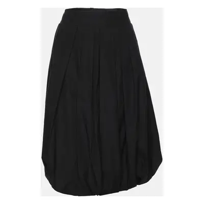 Louis Vuitton Dark Navy Cotton Pleated Midi Skirt