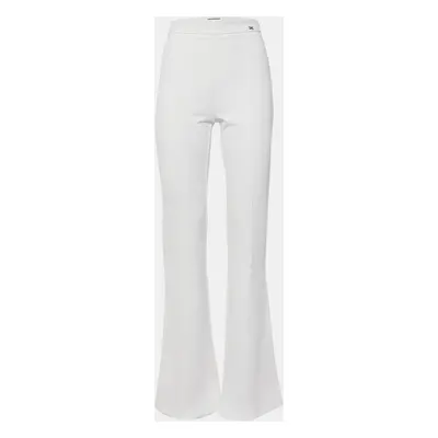 Elisabetta Franchi White Crepe Wide-Leg Pants