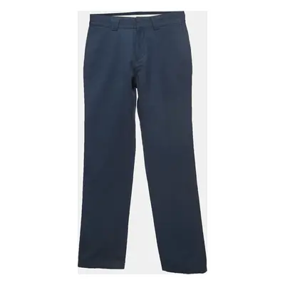 Burberry Navy Blue Cotton Formal Trousers