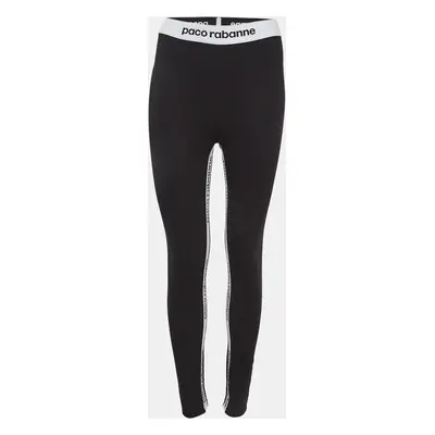 Paco Rabbane Black Jersey Logo Tape Detail Leggings