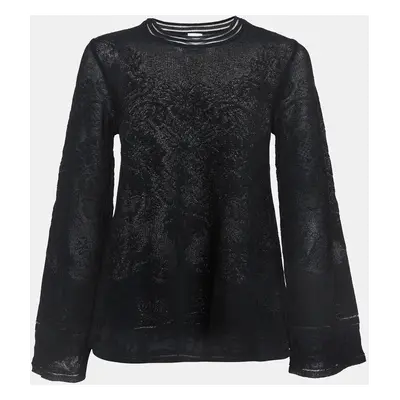 M Missoni Black Floral Stretch Lace Top