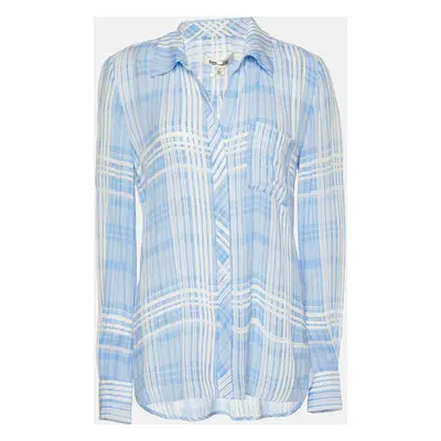 Diane Von Furstenberg Blue & White Printed Crepe Shirt