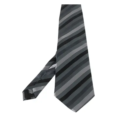 Boss By Hugo Boss Dark Grey Diagonal Striped Silk Tie