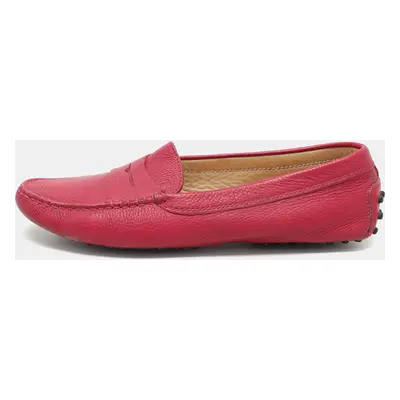 Tod's Pink Leather Penny Loafers Size 37.5