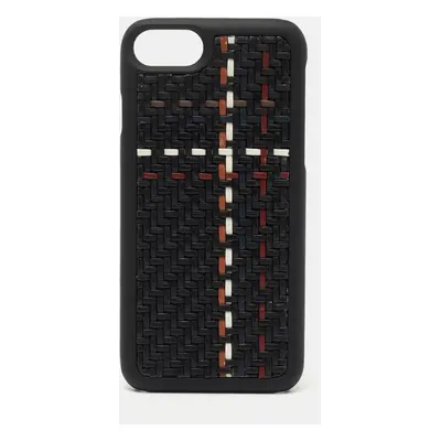 Ermenegildo Zegna Black Woven Leather iPhone Cover