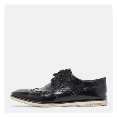 Louis Vuitton Black Brogues Leather Lace Up Derby Size