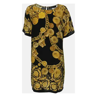 Versace Black/Gold Baroque Chain Printed Top