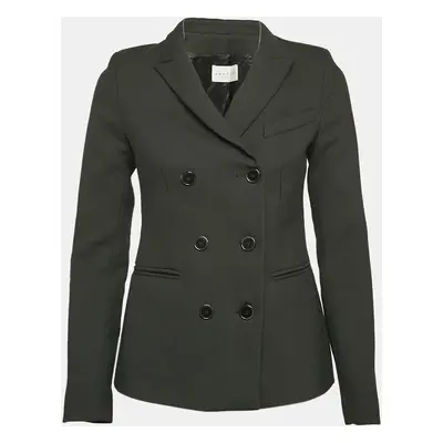 Sandro Black Gabardine Double Breasted Blazer