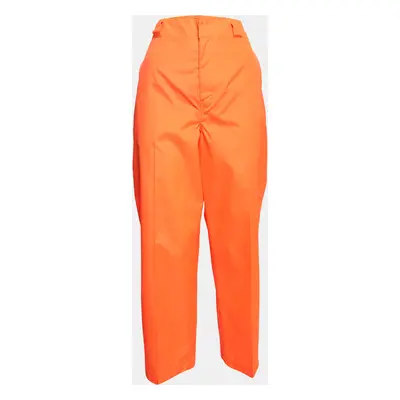 Prada Florescent Orange Synthetic Loose Fit Pants