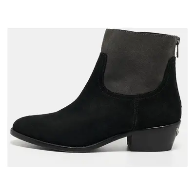 Zadig & Voltaire Black/Grey Suede Teddy Ankle Boots Size