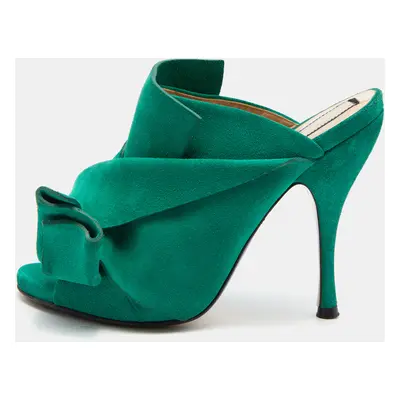 Nº21 Green Suede Raso Knotted Mules Size