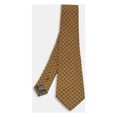 Ermenegildo Zegna Vintage Brown Printed Silk Tie