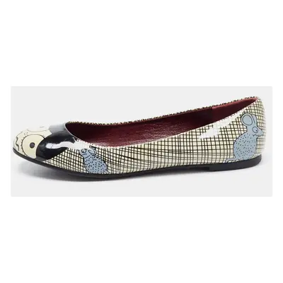 Marc by Marc Jacobs Multicolour Printed Patent Leather Ballet Flats Size