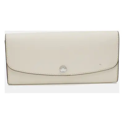 Michael Kors Off White Leather Flap Continental Wallet