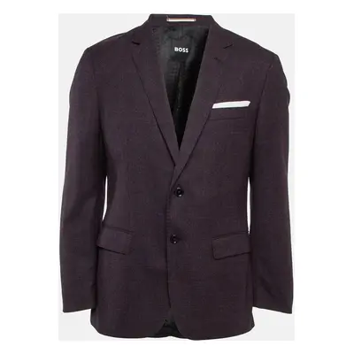 Boss By Hugo Boss Burgundy Wool Single Breasted Blazer