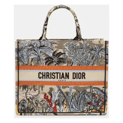 Dior Multicolor Toile De Jouy Tropicalia Embroidered Canvas Large Book Tote