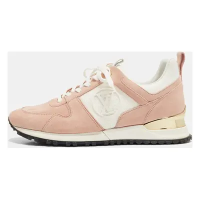 Louis Vuitton Pink/White Mesh and Suede Run Away Sneakers Size