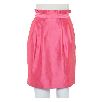 Alice + Olivia Pink Synthetic Paper Bag Waist Detail Mini Skirt