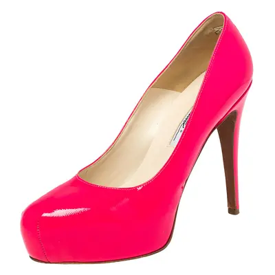 Brian Atwood Pink Patent Leather Platform Pumps Size 38.5