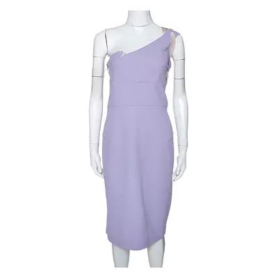 Roland Mouret Lavender Wool Crepe One Shoulder Aglais Dress