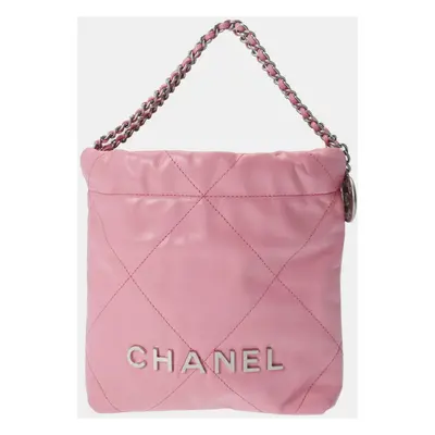 Chanel Pink Leather Mini Hobo Bag