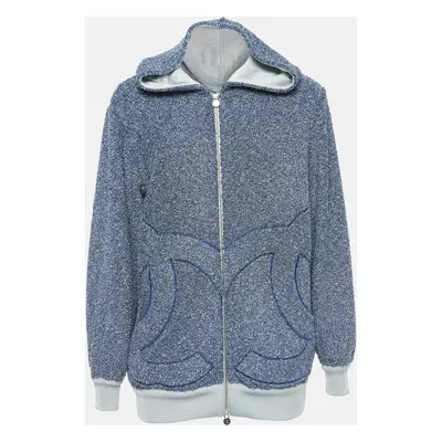 Chanel Blue/Metallic Terry Zip-Up Hoodie