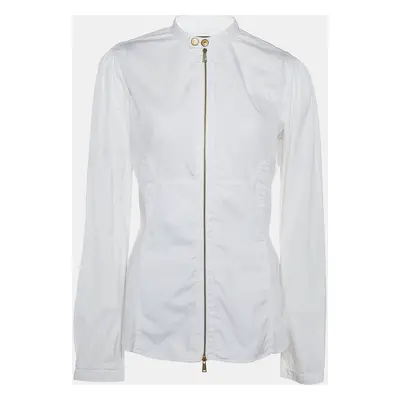 Dsquared2 White Cotton Zip Front Shirt