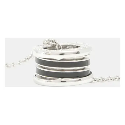 Bvlgari B-ZERO1 Necklace White Gold Black Enamel Black Metal