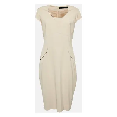 Elie Saab Beige Crepe Short Dress