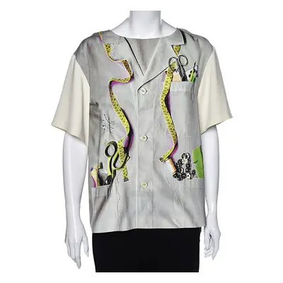 Moschino Cheap and Chic Multicolored Printed Crepe Blouse