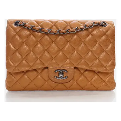 Chanel Brpnze Patent Leather Jumbo Classic Double Flap Shoulder Bag