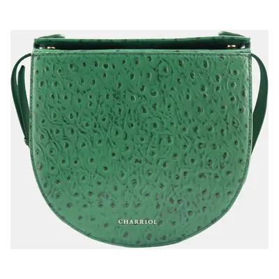 Charriol Green Leather Passion Ostrich Crossbody