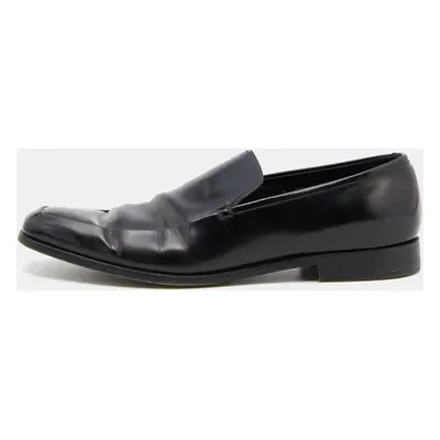 Prada Black Leather Slip on Loafers Size