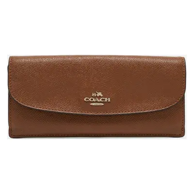 Coach Brown Leather Flap Continental Wallet