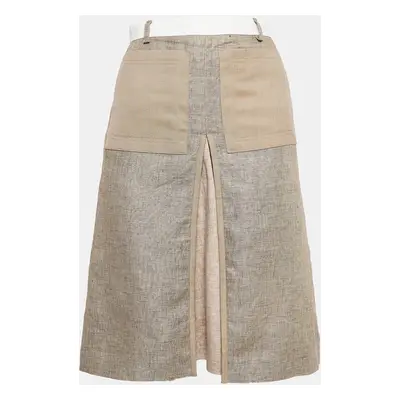 Burberry London Beige Linen Panel Skirt