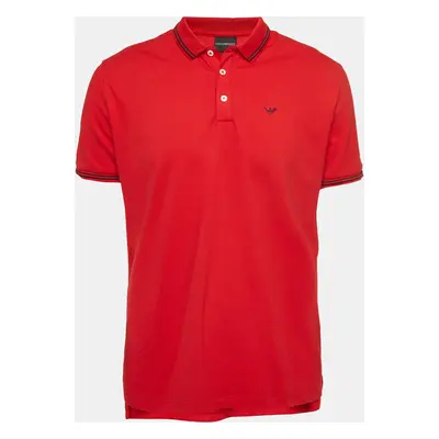 Emporio Armani Red Cotton Pique Polo T-Shirt 3XL