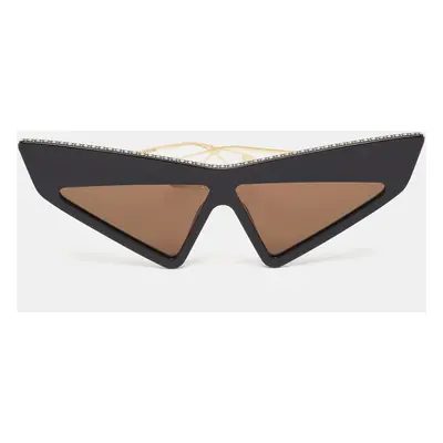 Gucci Black GG0430S Crystals Embellished Geometric Sunglasses