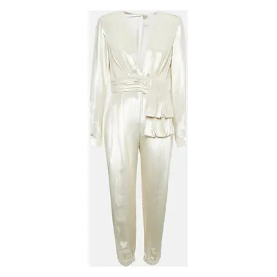 Zuhair Murad Gold Silk Blend Lamé Jumpsuit