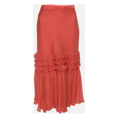 Roberto Cavalli Pink Silk Maxi Skirt