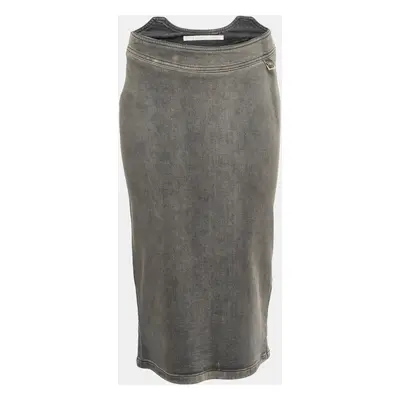 Stella McCartney Grey Faded Effect Denim Midi Skirt