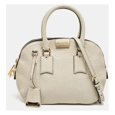 Burberry Grey Grain Leather Small Orchard Bowler Bag