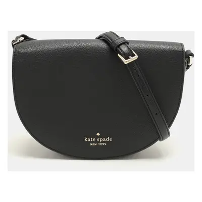 Kate Spade Black Leather Luna Crescent Crossbody Bag