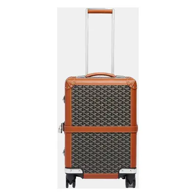 Goyard Black/Tan Goyardine Canvas & Clamecy Cowhide Bourget PM Trolley Case