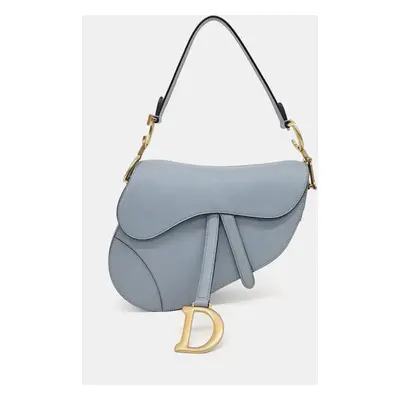 Dior Blue Leather Saddle Shoulder Bag