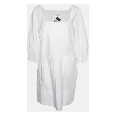 Chloe White Cotton Paneled Mini Dress