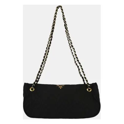 Prada Black Nylon Chain Shoulder Bag