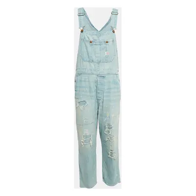 Polo Ralph Lauren Blue Distressed Denim Jumpsuit