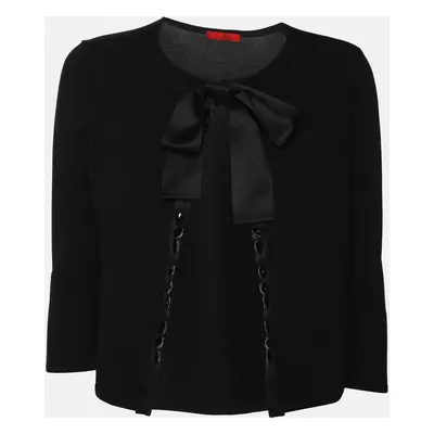 CH Carolina Herrera Black Knitted Fabric Blazer