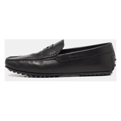 Tod's Black Leather Slip On Penny Loafers Size 41.5