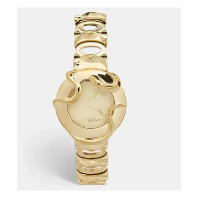 Roberto Cavalli Champagne Yellow Gold Plated Stainless Steel Snake R7253165517 Women's Wristwatc